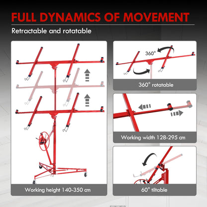 CCLIFE Plattenheber klappbar XXL 140-350cm 68kg - Rot