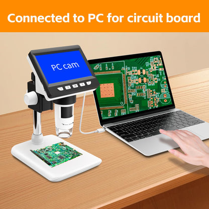 GlobalCrown Digitalmikroskop 37B mit 4,3-Zoll-Display, 1000-fach