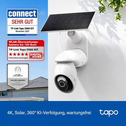 Tapo C660 KIT 4K Solar Überwachungskamera mit 360° KI-Tracking