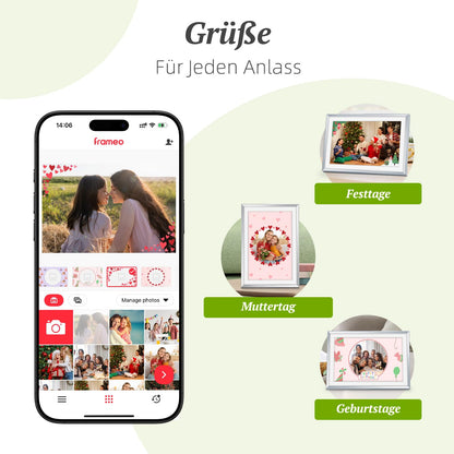 SmartFrame 10.1 Zoll WLAN Digitaler Bilderrahmen - Silber