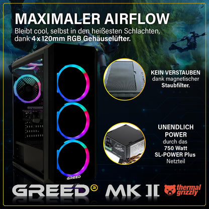Greed MK2 High End Gaming PC - i7-12700F / RTX 5060 / 32GB