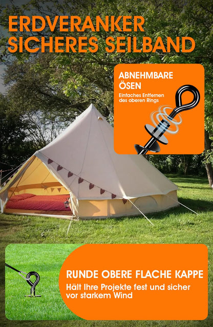 Schwerlast Bodenanker Erdanker – voll verschraubt 8er Pack