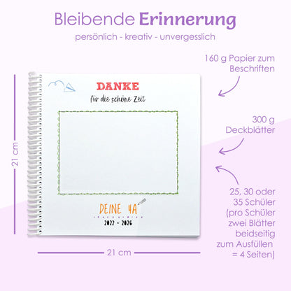 Feenstaub Erinnerungsbuch für Lehrer, Abschiedsbuch Grundschule