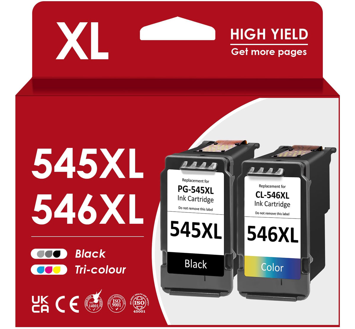 ZENOINK PG-545XL CL-546XL Druckerpatronen kompatibel für Canon Pixma, schwarze und farbige Tintenpatrone im Multipack