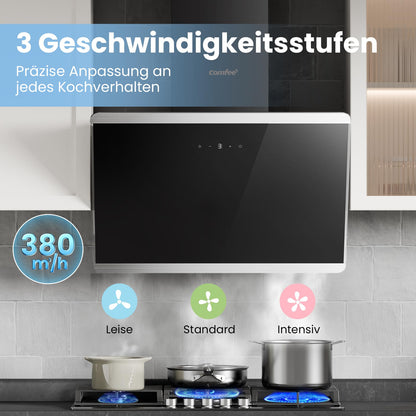 Comfee CH60J64ET4A2B Dunstabzugshaube 60 cm Kopffreihaube schwarz