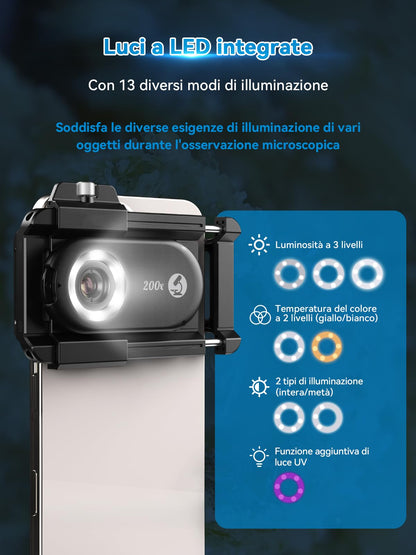 APEXEL 200X Mini-Mikroskop für Smartphone-Kamera