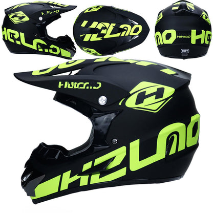 UIGJIOG Motorradhelm Set, Crosshelm mit Schutzbrille und Handschuhen