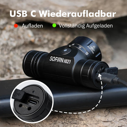 Sofirn HS21 LED-Stirnlampe, wiederaufladbar, 2200 Lumen mit Rotlicht