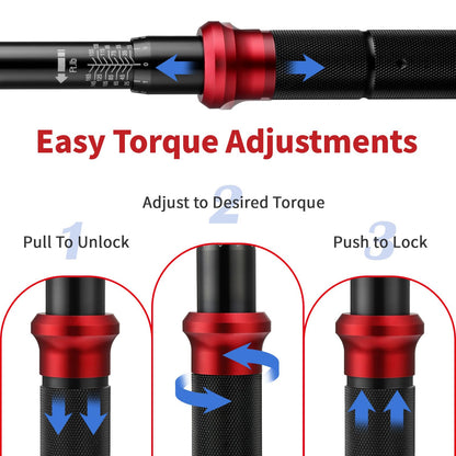 AEROFORCE Drehmomentschlüssel Set - 3-teilig 1/4" 3/8" 1/2" 5-220Nm