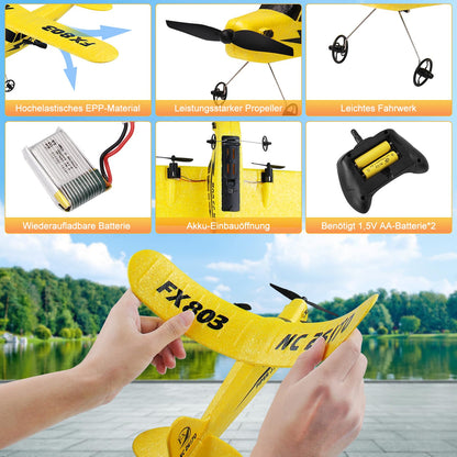 Henakmsl FX-803 RC Flugzeug 2,4 GHz RTF für Anfänger Gelb