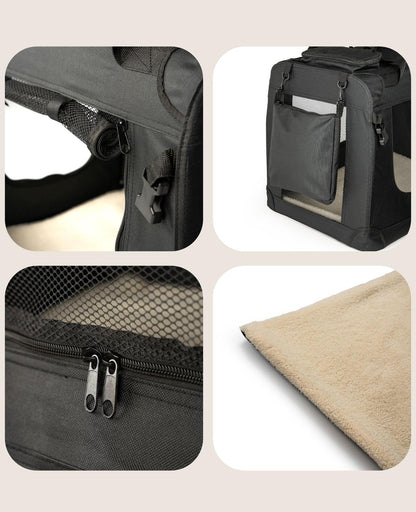lionto Hundetransportbox faltbar, 82x58x58 cm, schwarz, bis 18 kg