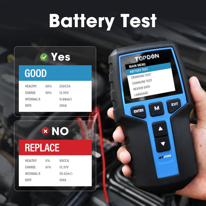 TOPDON BT200 Autobatterie Tester – Lade- & Anlasseranalyse