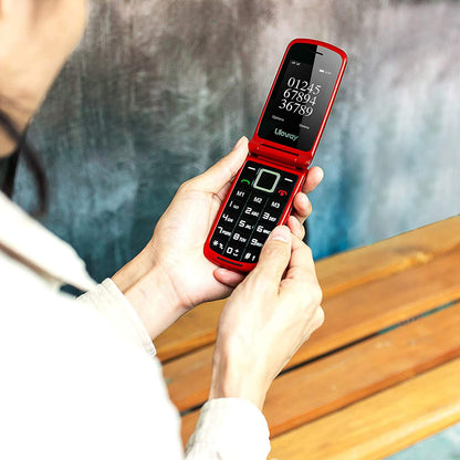 uleway G380D Seniorenhandy Klapphandy mit Ladestation, SOS, rot