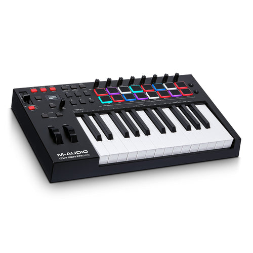 M-Audio Oxygen Pro 25 MIDI Keyboard Controller – 25 Tasten. Schwarzes MIDI-Keyboard zur Steuerung von Software-Instrumenten und DAWs.