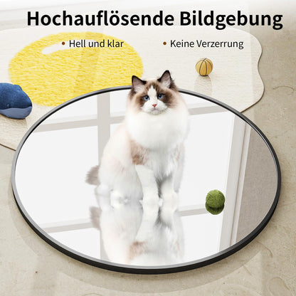 BEAUTYPEAK Runder Dekowandspiegel 76cm – Schwarz Aluminiumrahmen