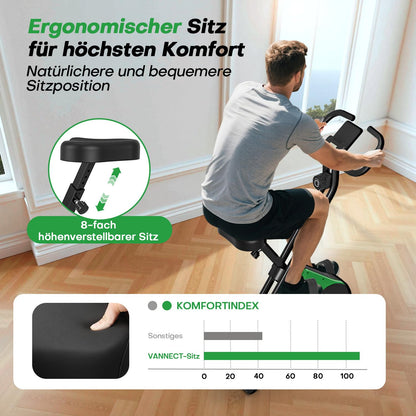 VANNECT X-Bike Heimtrainer klappbar, Ergometer bis 150 kg