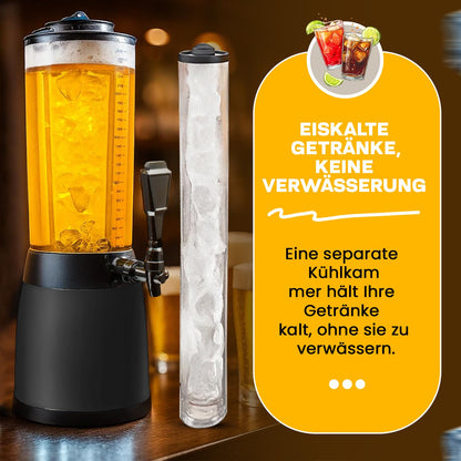 GOODS+GADGETS Biertower 4 Liter – Biersäule mit LED & Eiskühlung