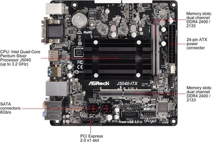ASRock J5040-ITX Mini-ITX Mainboard mit Intel J5040 CPU