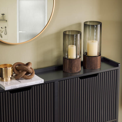 SoBuy FSR177-L-SCH Schuhkipper schmal 4 Klappen Schwarz