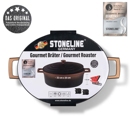 STONELINE Cocotte Aluguss Bräter Induktion – 32 cm Roségold