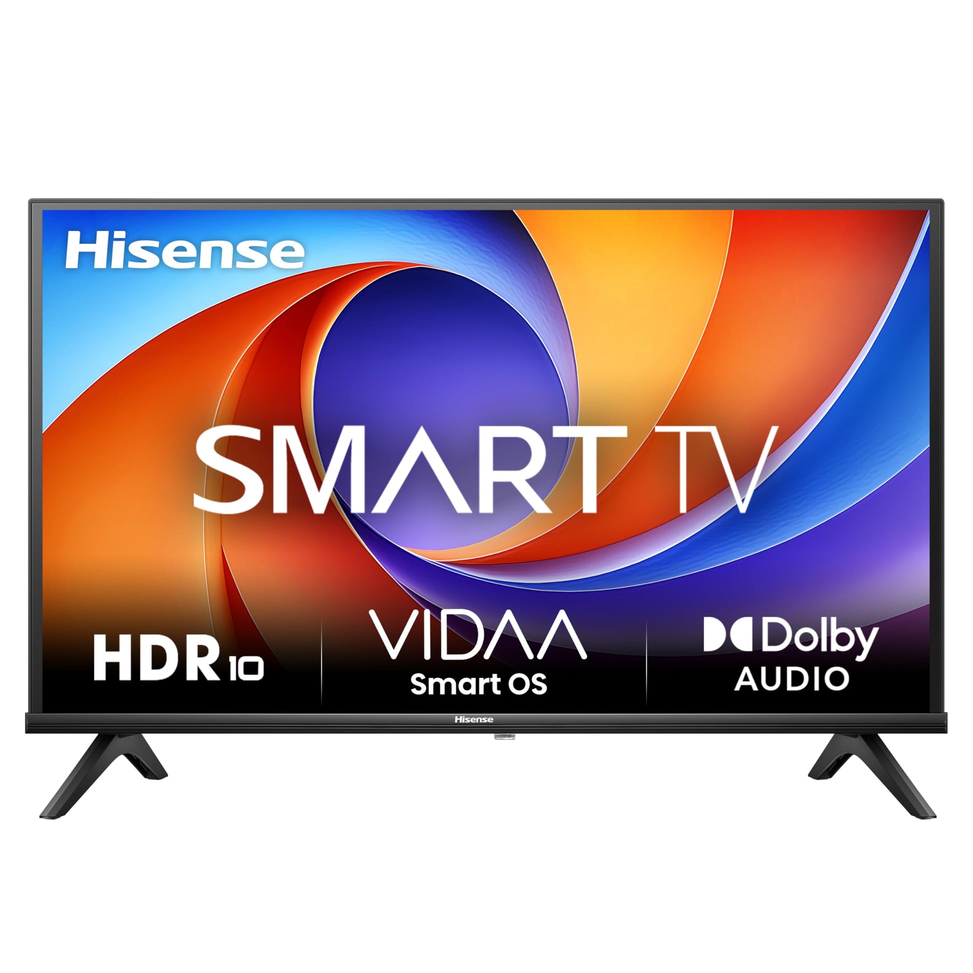 Hisense 32E4QT Fernseher - Smart TV 32 Zoll Full HD 2025: Flacher, schwarzer 32-Zoll-LED-Bildschirm zur Wiedergabe von Full HD Inhalten.