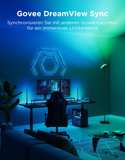 Govee Deckenfluter LED Stehleuchte – RGBWWIC Matter Schwarz 170cm