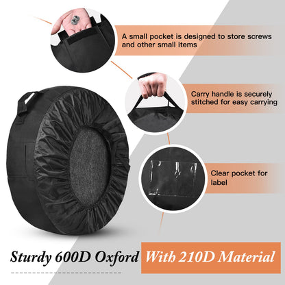 ZATOOTO Reifentaschen-Set für 4 Reifen (bis 20 Zoll) - Schwarz