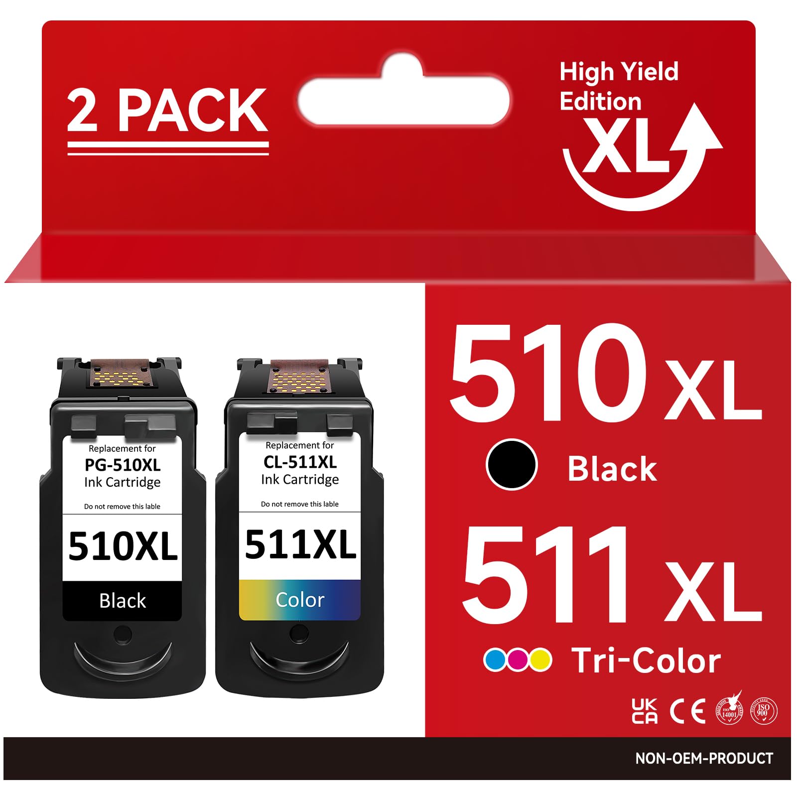 Neiber PG-510 CL-511 XL Druckerpatronen Multipack für Canon Pixma, schwarze und farbige Patrone
