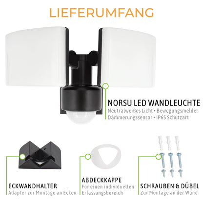 SSC-LUXon NORSU Aussenleuchte – LED Bewegungsmelder Lichtsensor 40W