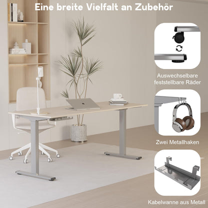 Homall Elektrisches Schreibtischgestell Höhenverstellbar - Grau
