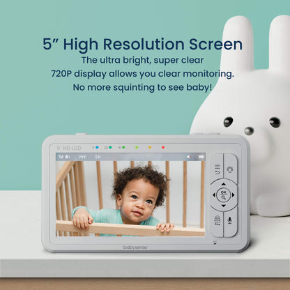 Babysense HDS2 Babyphone mit Kamera – 5 Zoll HD, Ohne WLAN
