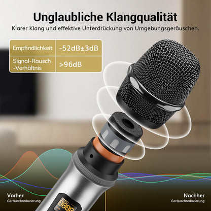 TONOR TW620 Kabelloses UHF Mikrofon Set mit 60 m Reichweite