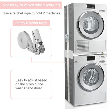 NIUXX Universal Zwischeneinbaurahmen Set für Waschmaschine Trockner mit Regal