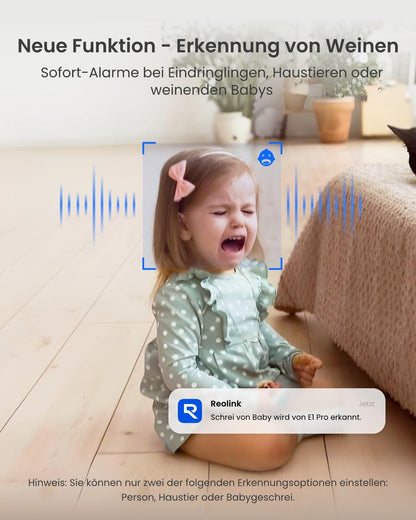 Reolink E1 Pro 3K Überwachungskamera Innen, WLAN, schwenkbar