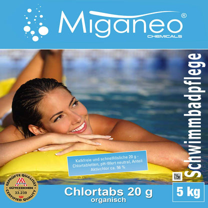 Miganeo Chlortabletten 20g Langsamlöslich für Pools - 20 kg