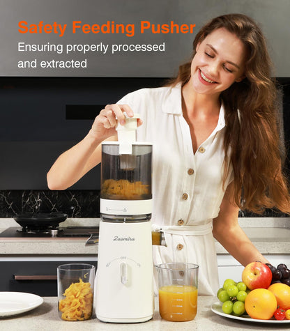 Zasmira Entsafter Slow Juicer – 120mm Einfüllschacht, Kein Vorschneiden