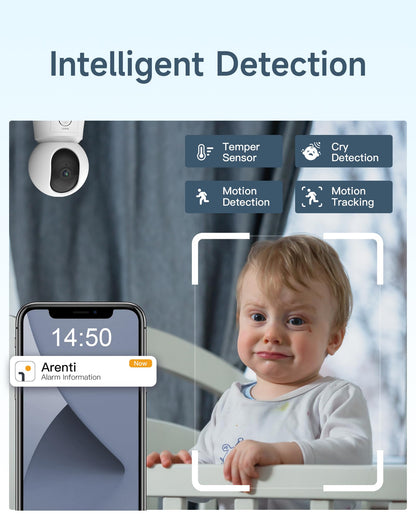 ARENTI Video-Babyphone B2Kit mit Kamera, 5-Zoll-Display und App