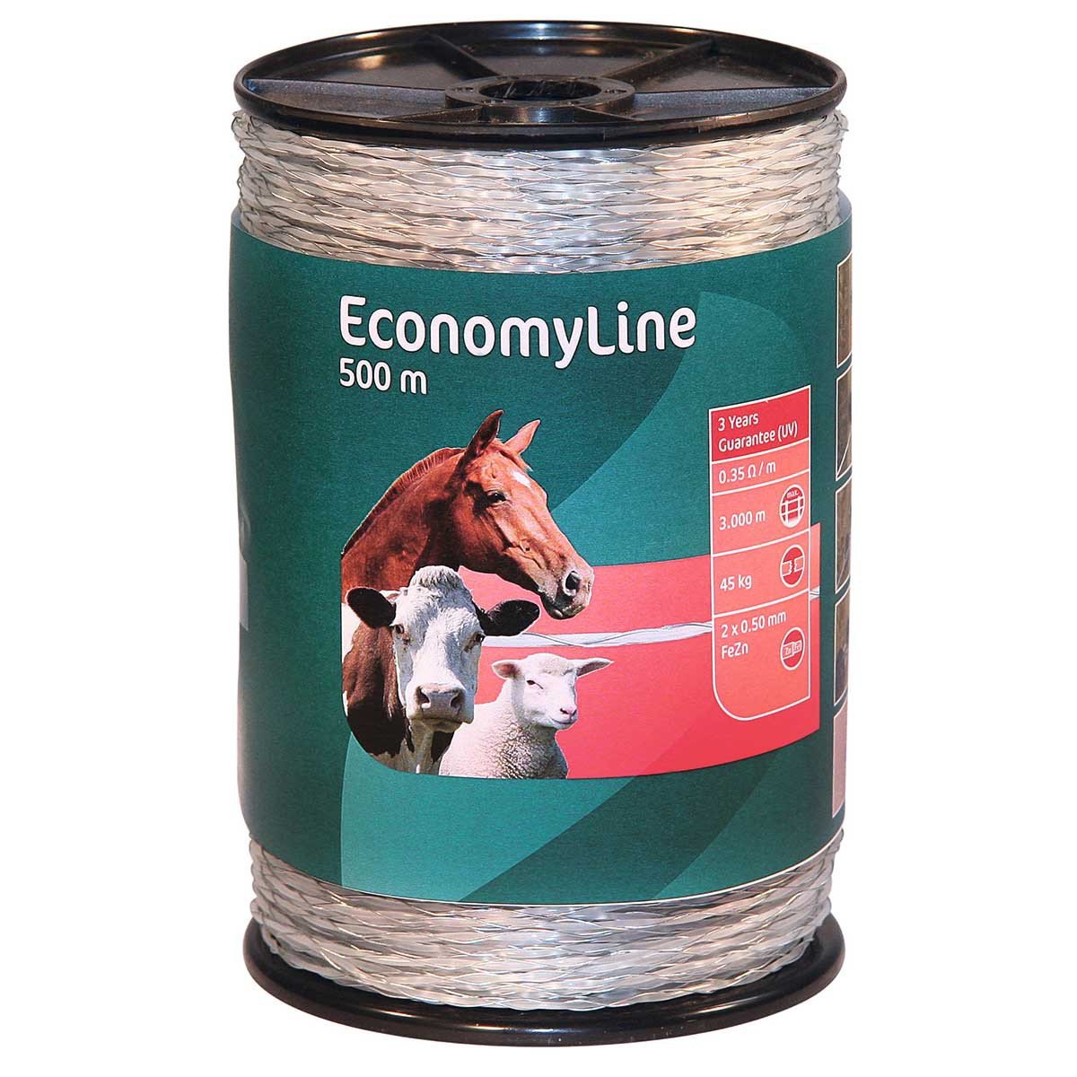 Kerbl EconomyLine Monolitze Weidezaunlitze, 1000 m, transparent, für Elektrozäune