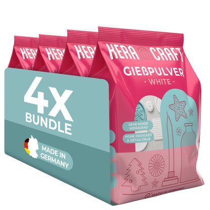 Keracraft Reliefgiesspulver weiss, 4 x 4,5 kg für Gussprojekte, Giesspulver für Reliefs und Dekorationsobjekte