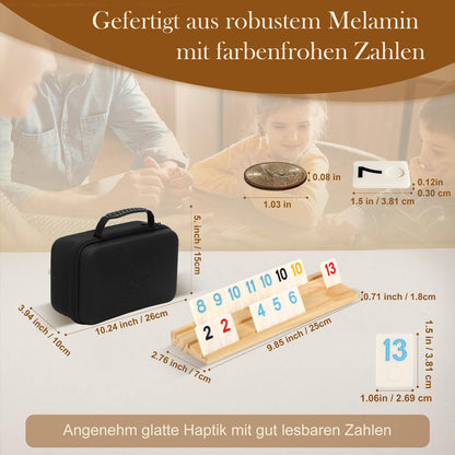 SOOPOTAY Rummy Cup Spiel mit 160 Melamin-Steinen und 6 Holzablagen