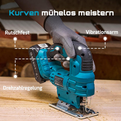 Seesii Akku-Stichsäge JS01 21V mit 2 Akkus und 9 Sägeblättern