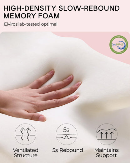 Elviros Nackenkissen aus Memory Foam, ergonomisch, 64 × 40 cm