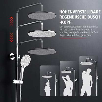 Rainsworth Duschsystem mit Regendusche – Chrom, 25 cm