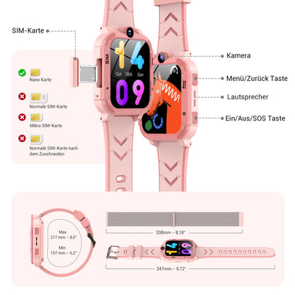 Blackview Kinder-Smartwatch mit GPS, 4G-Videoanruf und SOS-Notruf