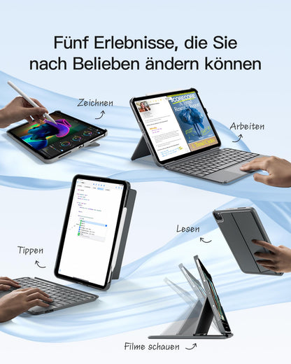 Inateck AceTouch KB04122 Tastaturhülle iPad 11 Zoll QWERTZ Touchpad