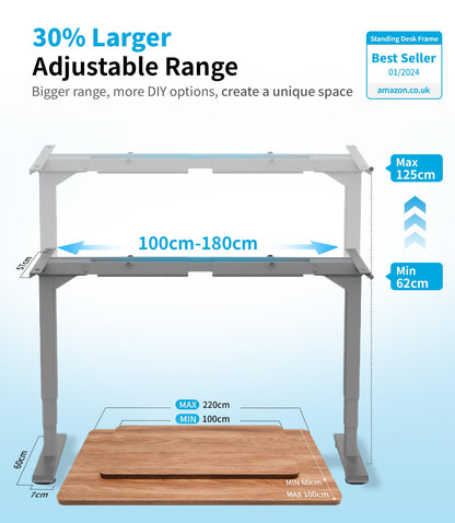 MAIDeSITe T2 Pro Plus – Höhenverstellbares Tischgestell elektrisch 2 Motoren