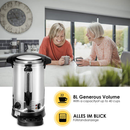 Cecaylie Glühweinkocher 8,8L – Heissgetränkeautomat Edelstahl