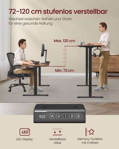 VASAGLE Steh-Sitz-Gestell elektrisch - LSD021B01V2, ohne Platte