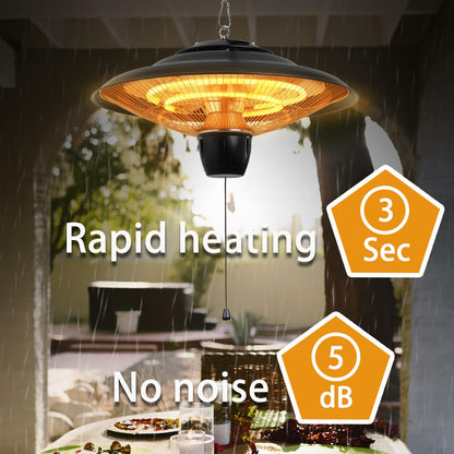 DONYER POWER Halogenheizung Garten Terrasse – 800-2000W