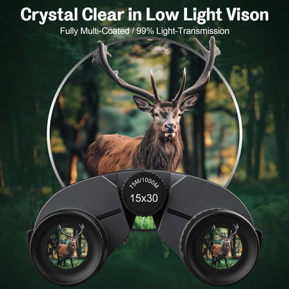 occer Fernglas 15x30 kompakt – für Vogelbeobachtung, Jagd und Reisen